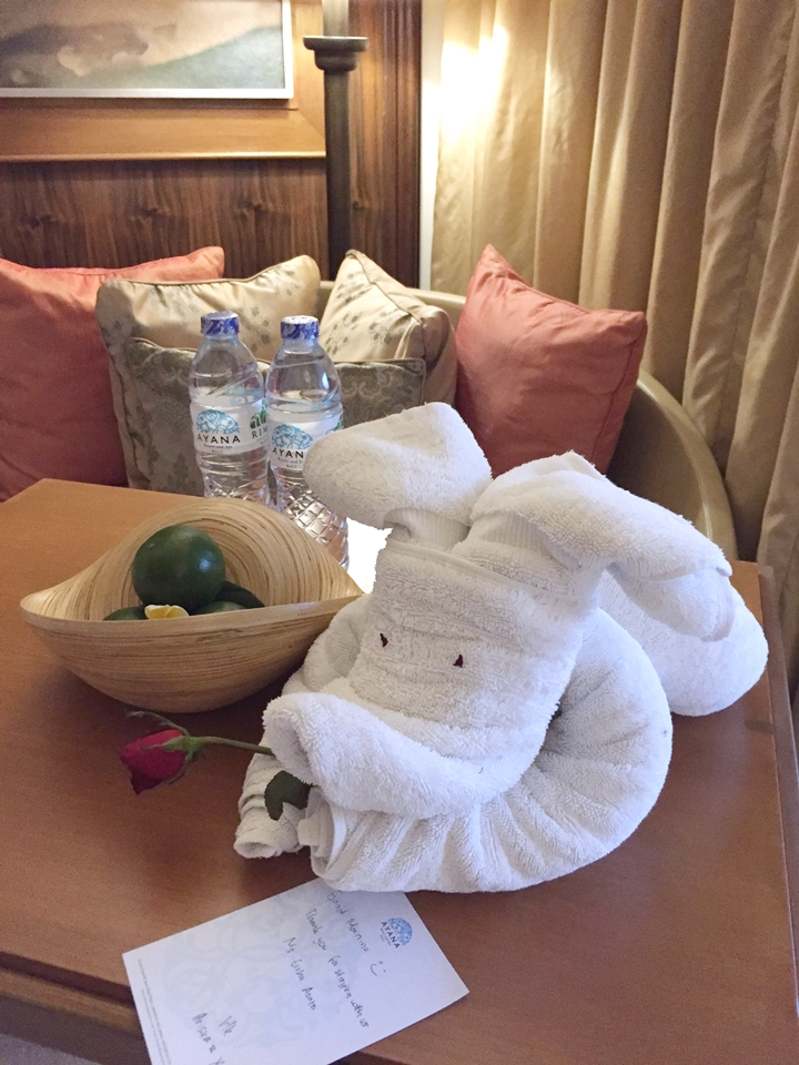 翌日ルーム清掃後タオルでおもてなし作ってくれてました