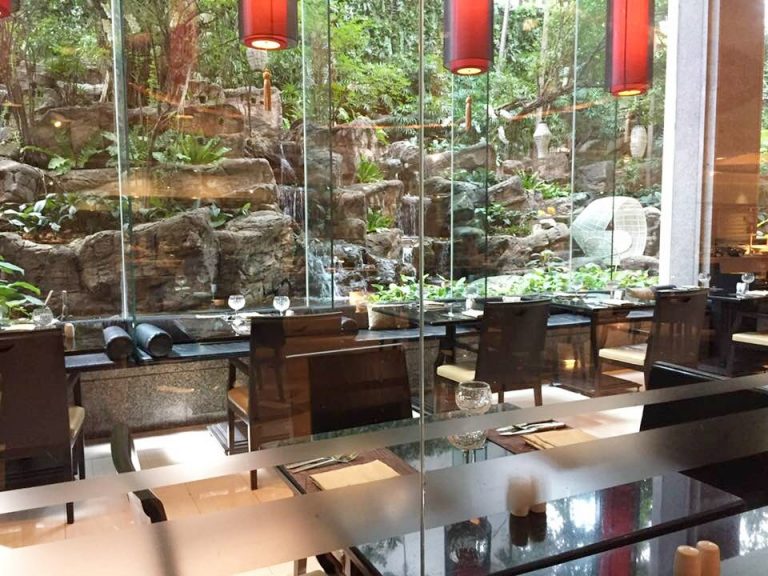 1階レストランから見える中庭はとても綺麗