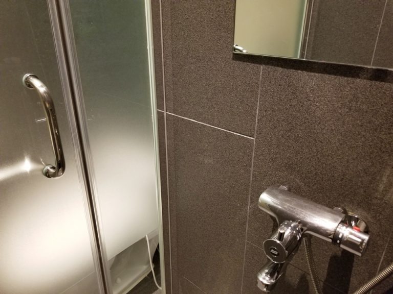 シャワー内部から(キチンと扉は締まります)