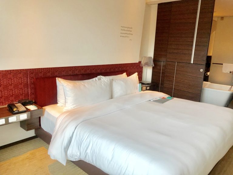 寝心地の良いベッド。