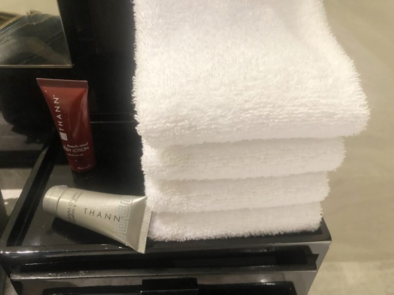 用意されているアメニティは他のマリオットと同じくTHANNです