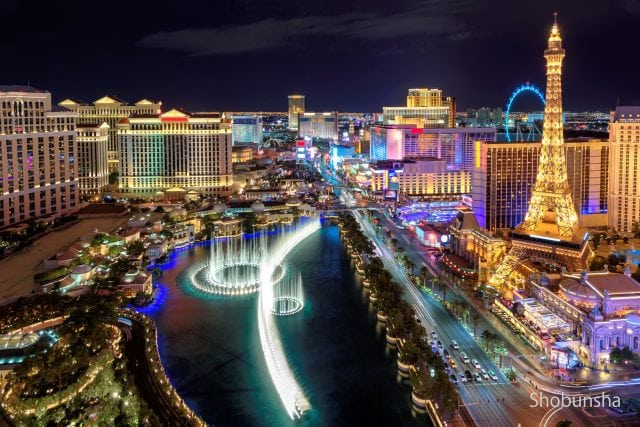 Las Vegas strip, Aerial view