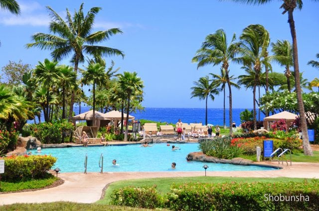 View from luxury hotel, Kaanapali, Maui, Hawaii