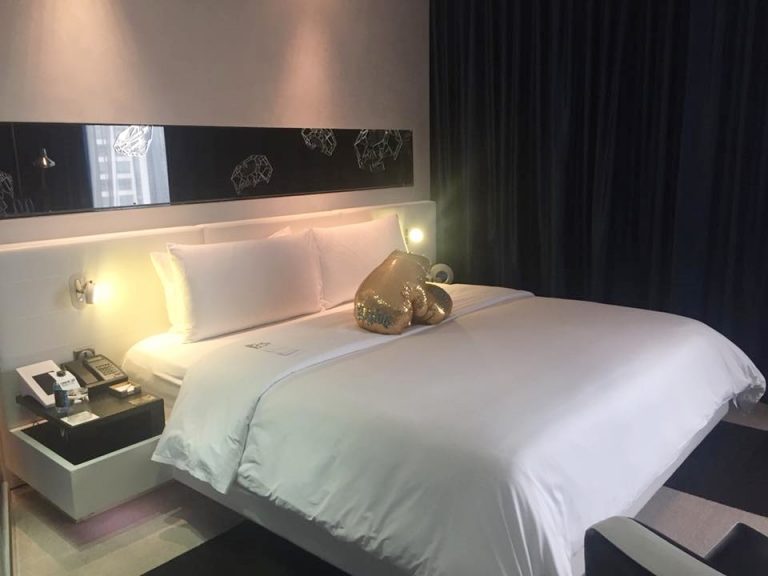 大きく弾力のあるベッド