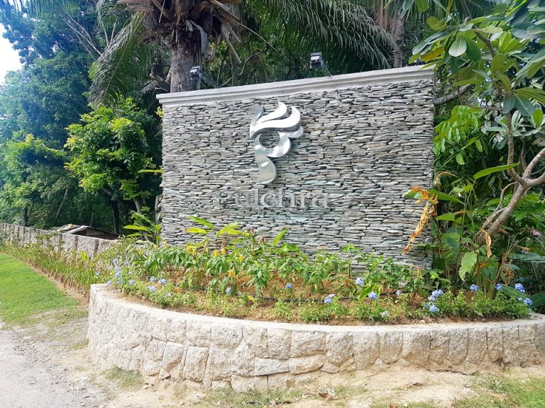 道路に面した入口の看板