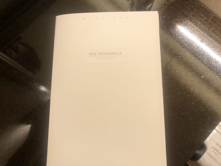 ミニバーのメニュー