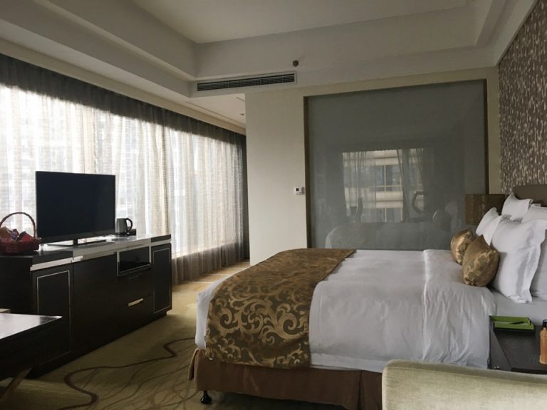 奥の窓側から見た客室