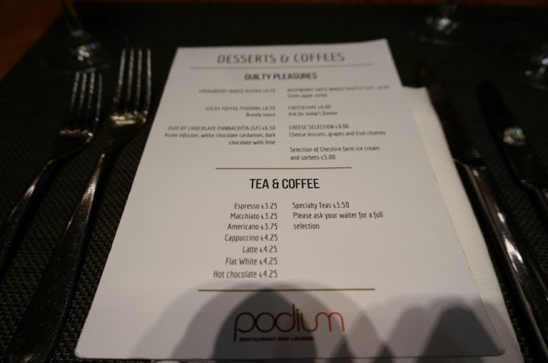 レストランPODIUMデザートメニュー