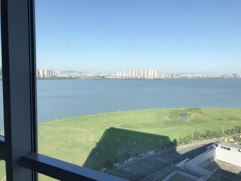 ベッドから見る朝の景色