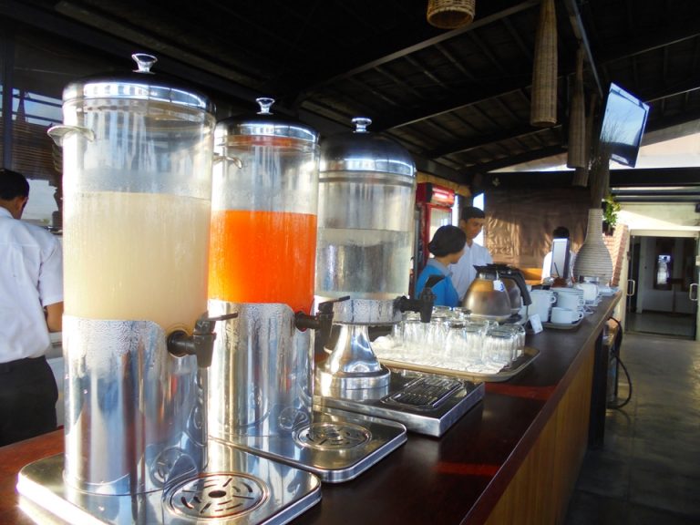 ジュースは既製品のグレープフルーツジュースとパパイアジュースでした