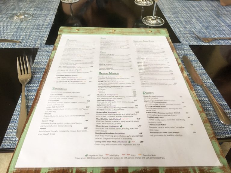 レストランLotus cafeのランチメニュー