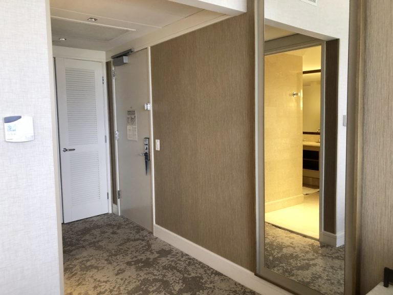 客室から入り口 大きな姿見があって便利でした。