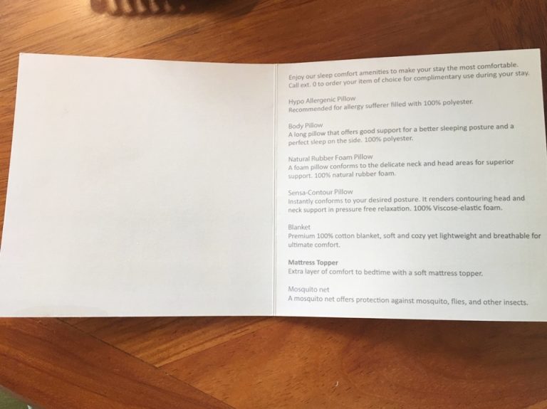 希望すれば無料で好みの寝具に替えてくれます