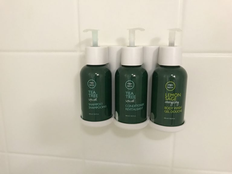 シャワー内設置されているアメニティ