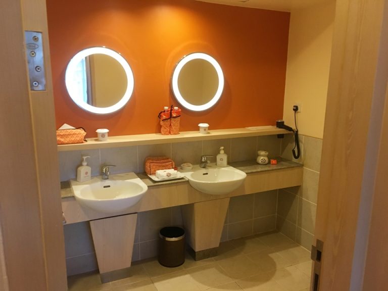 バスルームの入り口から中を見た様子。