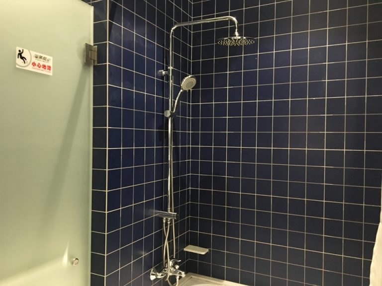 シャワー。左のドアはトイレです