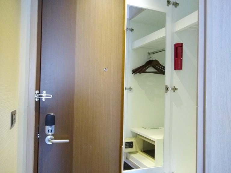 客室ドア内側、クローゼット全身ミラー