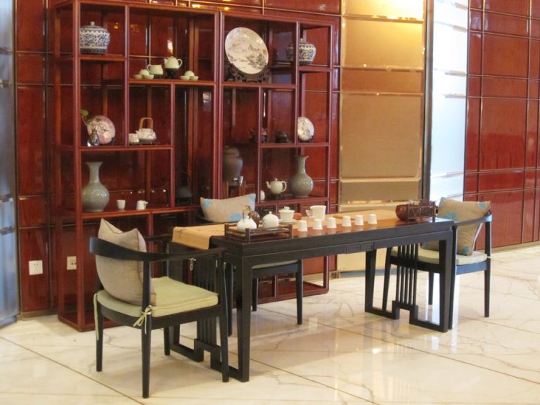 ロビーラウンジの中国茶コーナー