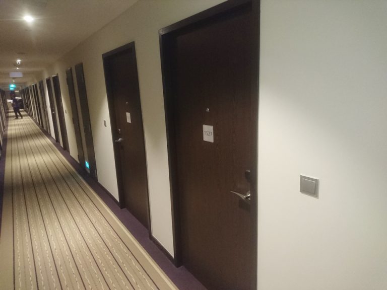 客室階入口付近廊下