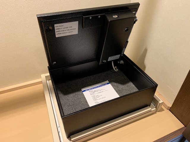 セーフティボックスを開けた状態です。