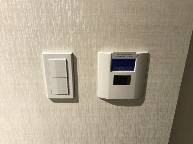 客室内入口にあるルームカードを入れるところ