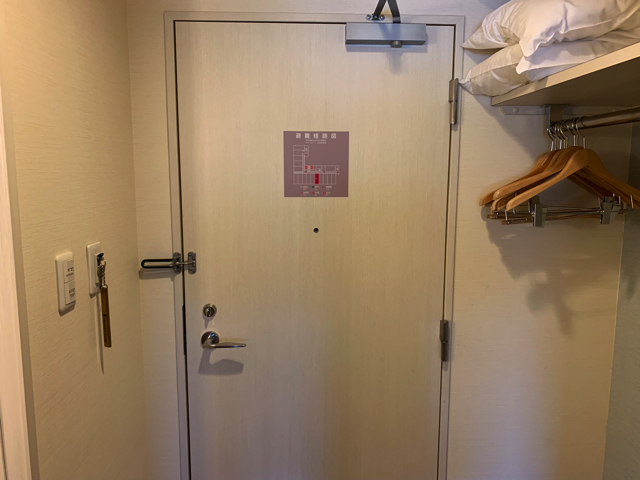 客室ドアの内観です。