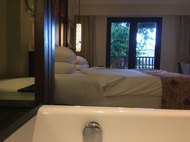 バスタブからの部屋の眺め