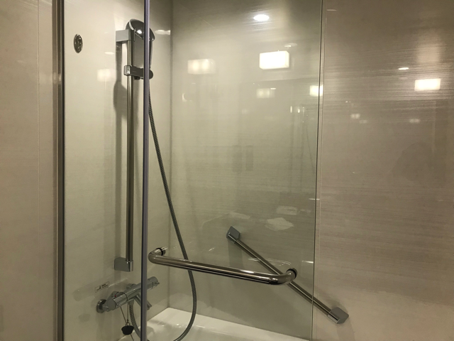 シャワーカーテンの代わりのガラスドア