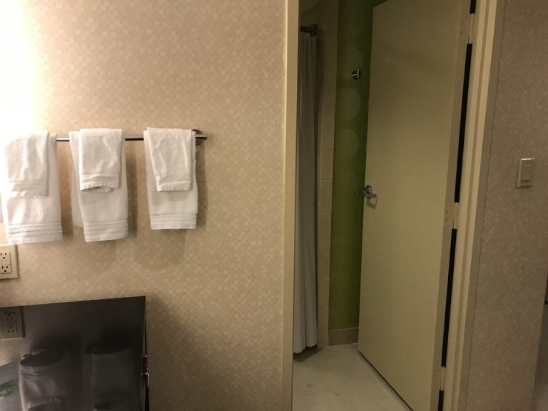 洗面カウンターとバスルームは独立しています