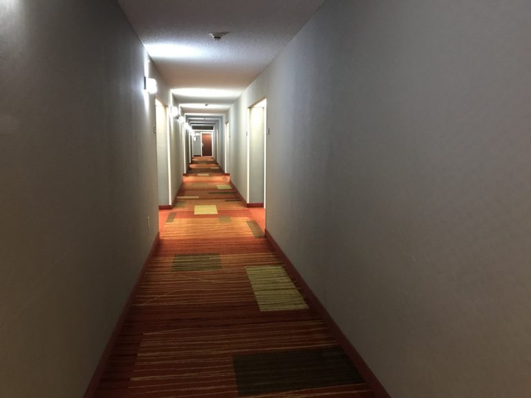 廊下のカーペットが優しい