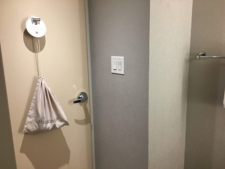 バスルーム内から入口・ドライヤー