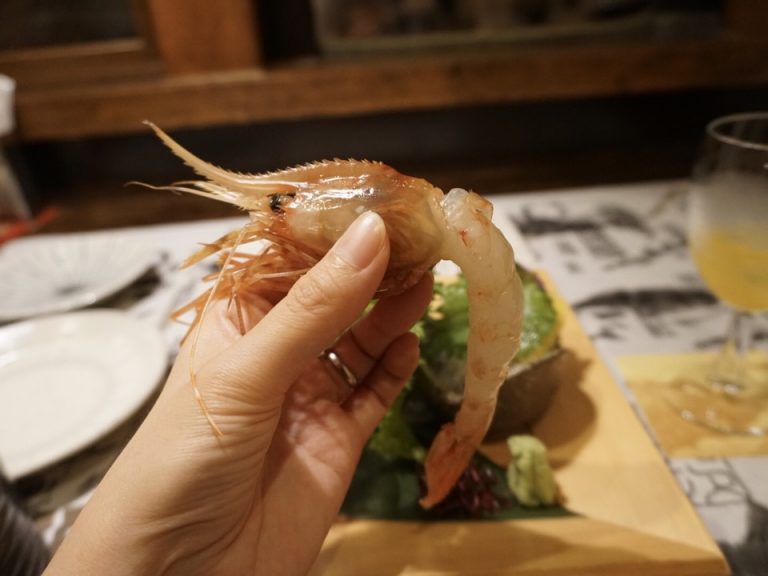 ボタンエビの大きさにびっくり