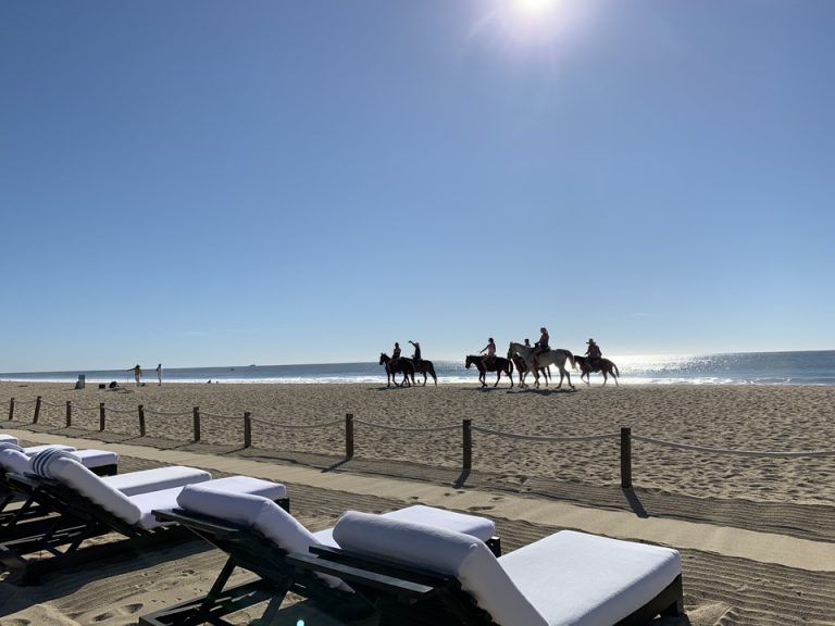 ホテル前のビーチ 乗馬