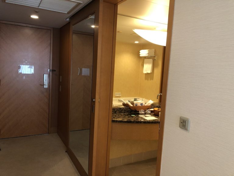 バスルーム扉は全面がミラー 開けたところ