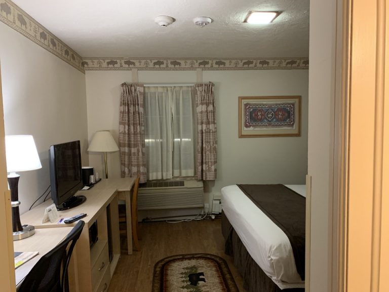 シンプルな造りですが、壁紙やカーテンがバイソン柄でとてもかわいらしいです。