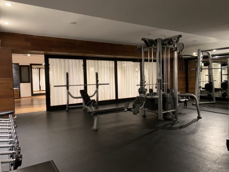 ホテル内のジム ウェイトマシーン