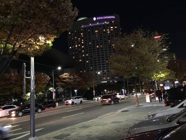 大通りからの外観 夜