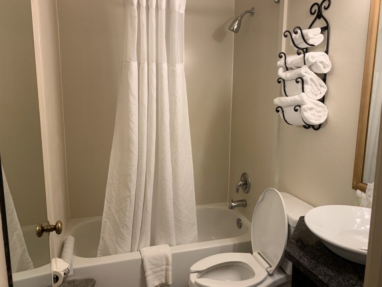 バスルームは日本のビジネスホテルと同じような広さです。