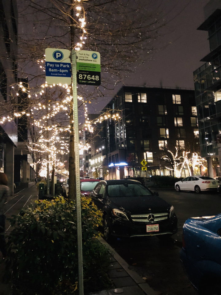 季節によるものなのかホテルの前の道の木には、イルミネーションが灯されていてきれいです