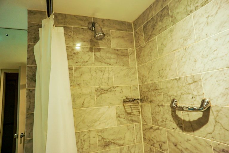 バスルーム内のシャワーです(部屋によって形が変わるそうです)