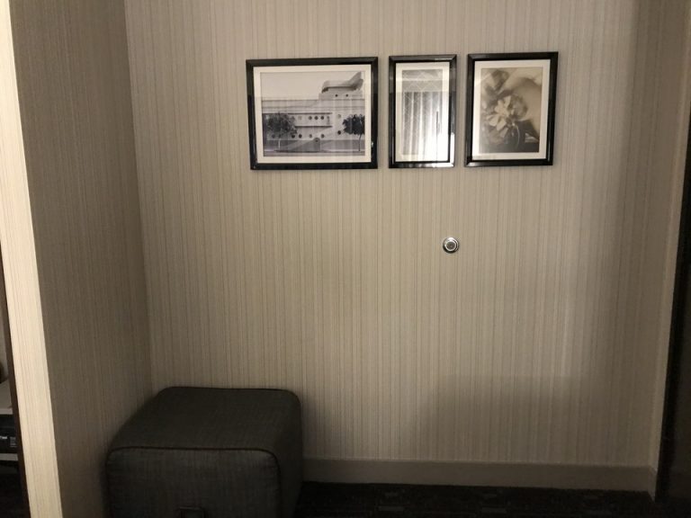 んあの椅子が置かれたスペースの上にはちょっとしたロサンゼルスダウンタウンを意識させる絵も飾られていました