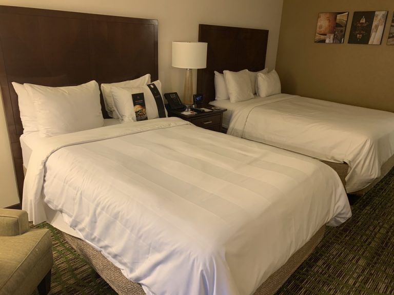 窓側から見た客室内 ベッドメイン