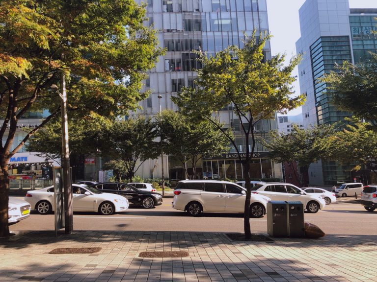 ホテルを出てすぐの大通り