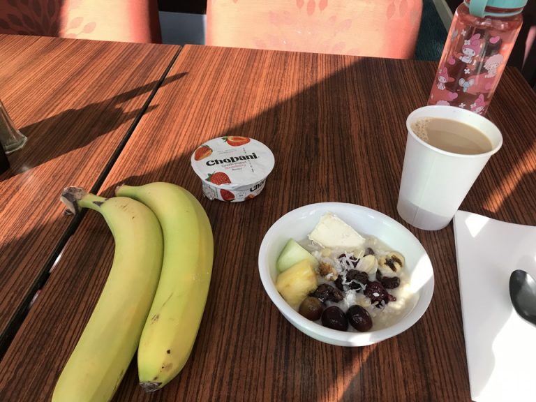 朝ランニングに出て、そのままフロントから直行で朝ご飯!