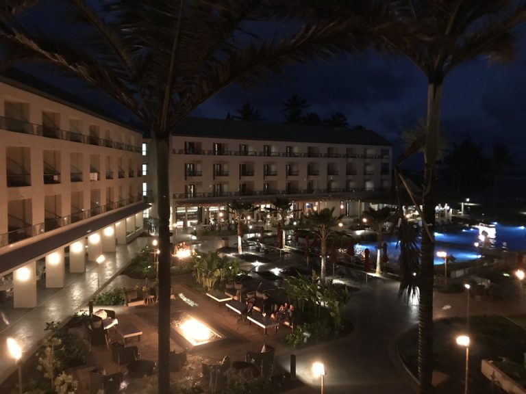 夜の客室からの景色