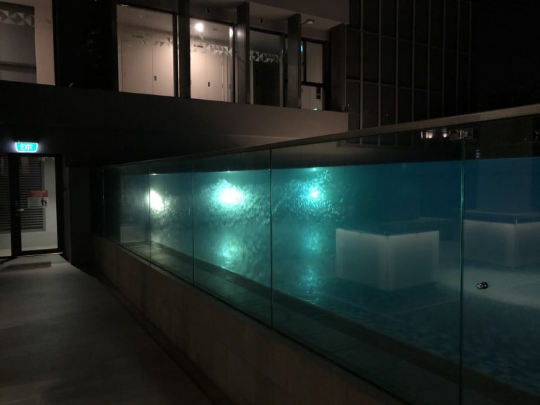 プールの高さが見えます