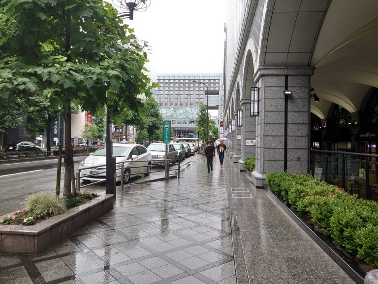 つきあたりには京都駅が見えます