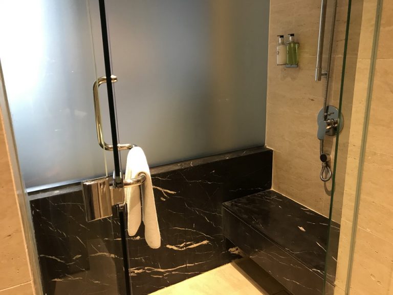 シャワー1 バスタブは無く、シャワーのみでした。シャワー室内にはシャワーベンチがあり、年配の方には使い勝手が良いかもしれません。