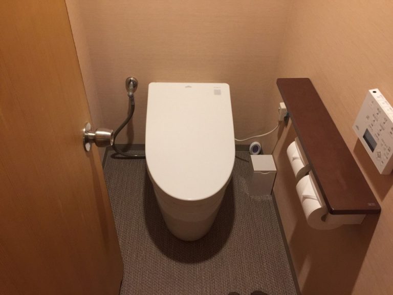 トイレは蓋が自動に開きました。