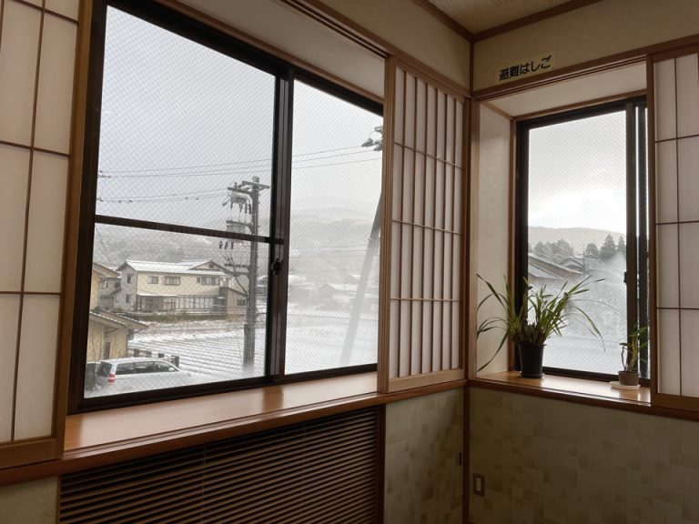 朝食会場から見た景色(雪)